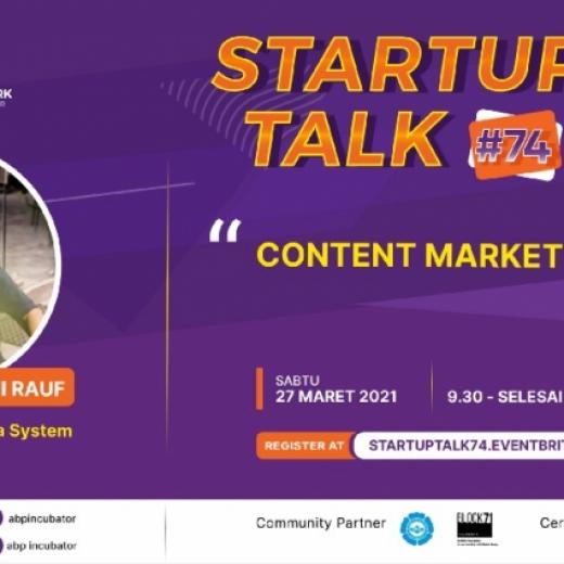 Startup Talk #74 :”Content Marketing 101